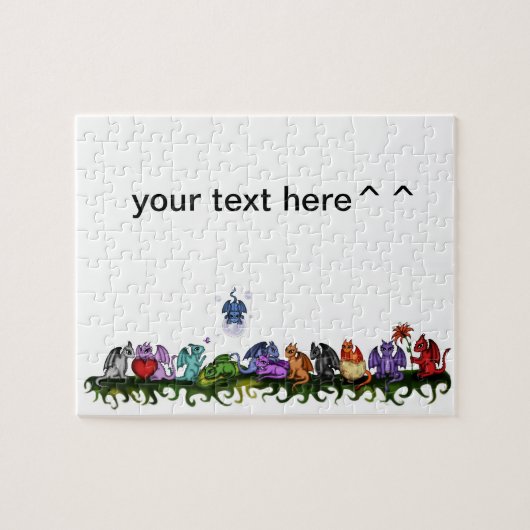 Veel schattige Dragons Legpuzzel (Horizontaal)