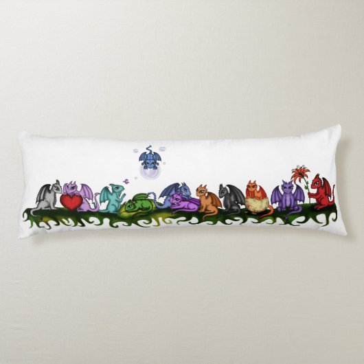 veel schattige dragons lichaamskussen (Achterkant)