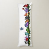 veel schattige dragons lichaamskussen (Achterkant (Verticaal))