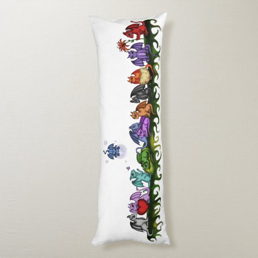 veel schattige dragons lichaamskussen (Achterkant (Verticaal))