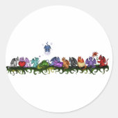 Veel schattige Dragons Ronde Sticker (Voorkant)