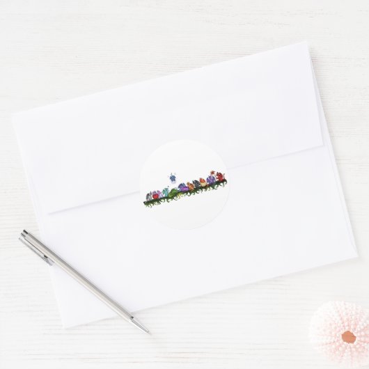 Veel schattige Dragons Ronde Sticker (Envelop)