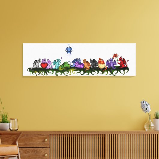 Veel schattige draken canvas (Insitu (Woonkamer))