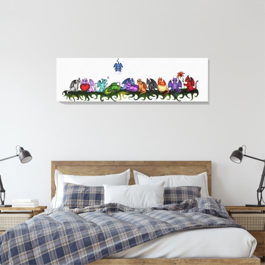 Veel schattige draken canvas afdruk (Insitu (Slaapkamer))