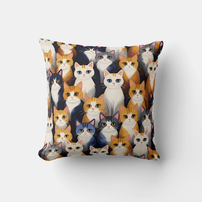 Veel schattige katten patroon kussen (Voorkant)
