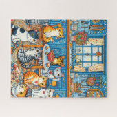 Veel Schattigee Cats Folk Art puzzel (Horizontaal)