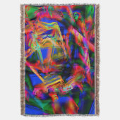 Veel scheve vierkanten met kleurrijke 'penseelstre deken (Voorkant Verticaal)