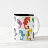 Veel Seapaarden Coffee-Mok Tweekleurige Koffiemok (Voorkant rechts)