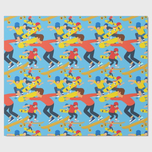 Veel Skateboarders Cadeaupapier (Vlak)