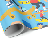 Veel Skateboarders Cadeaupapier (Rol Hoek)