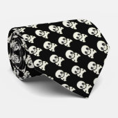 Veel Skulls op Black Halloween Stropdas (Opgerold)