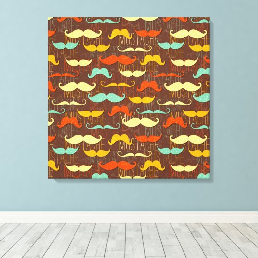 Veel snorren [24x24] inch canvas afdruk (Insitu (Houten vloer))