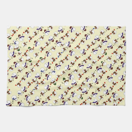 Veel Snowmen kerst met Cute Snowmen Theedoek (Horizontaal)