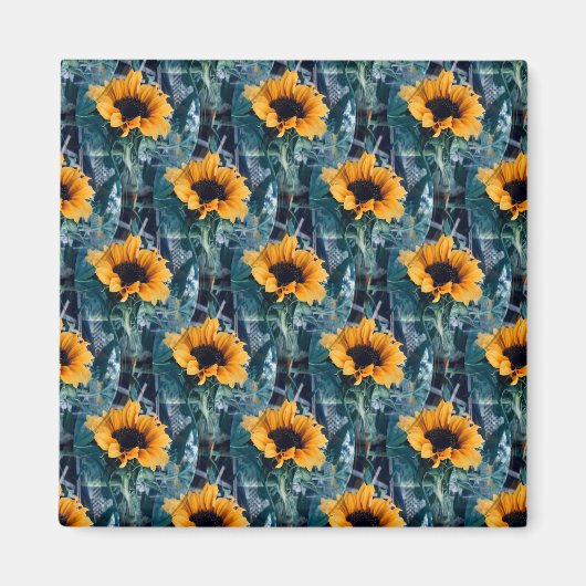 Veel soennitische zonnebloemen.... magneet (Voorkant)