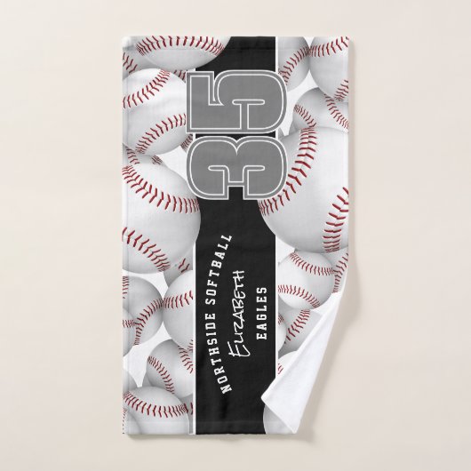 Veel softballs aangepaste speler en teamnaam handdoek (Handdoek)