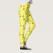 Veel soorten emoji's op heldergele achtergrond leggings (Rechts)