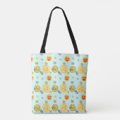 "Veel soorten grappige emoji op Lightsky achtergro Tote Bag (Achterkant)