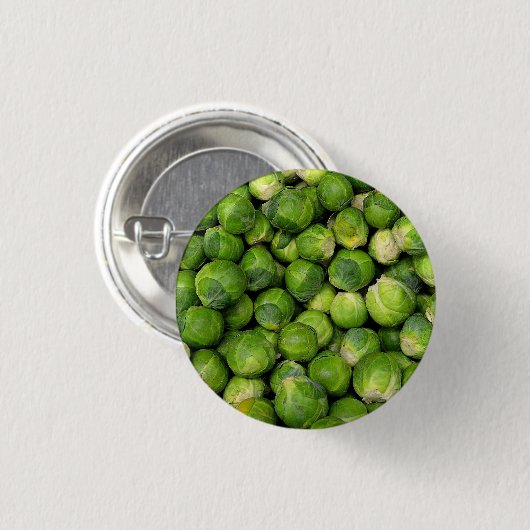 Veel spruitjes in Brussel Ronde Button 3,2 Cm (Voorkant /achterkant)