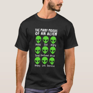 Veel stemmingen van een buitenaards grappig buiten t-shirt