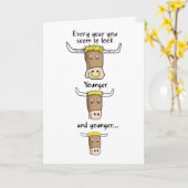 Veel stier, humoristische verjaardagskaart kaart (Gele Bloem)