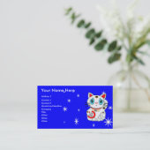 Veel succes Beckoning Cat Maneki Neko Visitekaartje (Staand voorkant)