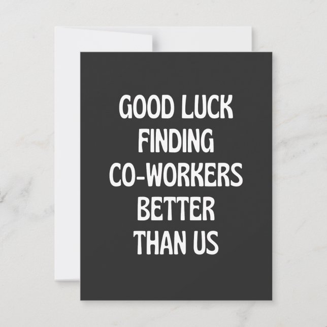 Veel succes bij het vinden van collega's beter dan (Voorkant)