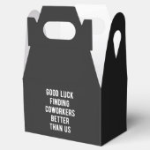 Veel succes bij het vinden van collega's beter dan bedankdoosjes (Geopend)