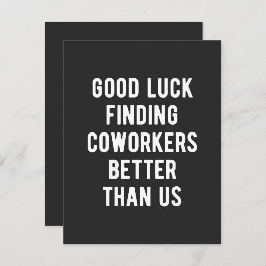 Veel succes bij het vinden van collega's beter dan bedankkaart (Voorkant / Achterkant)
