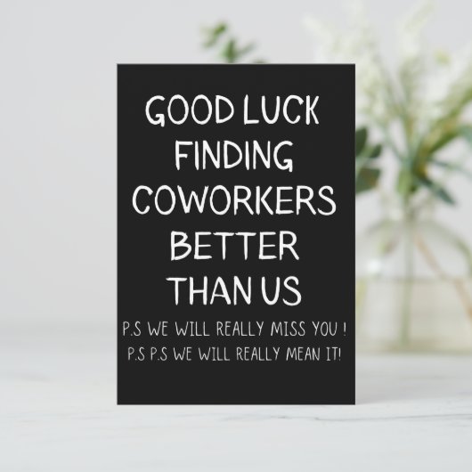 Veel succes bij het vinden van collega's beter dan bedankkaart (Staand voorkant)