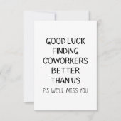 Veel succes bij het vinden van collega's beter dan bedankkaart (Voorkant)