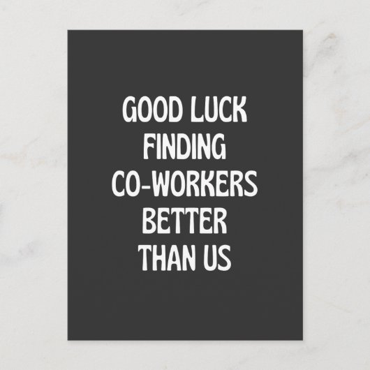 Veel succes bij het vinden van collega's beter dan briefkaart (Voorkant)