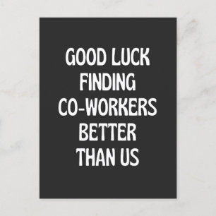 Veel succes bij het vinden van collega's beter dan feestdagenkaart