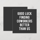 Veel succes bij het vinden van collega's beter dan kaart (Voorkant / Achterkant)