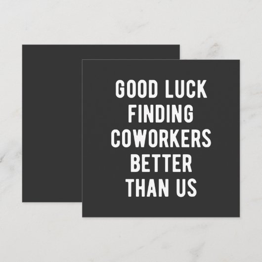 Veel succes bij het vinden van collega's beter dan kaart (Voorkant / Achterkant)