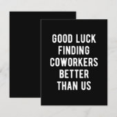 Veel succes bij het vinden van collega's beter dan save the date (Voorkant / Achterkant)