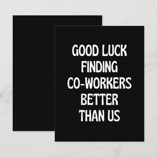 Veel succes bij het vinden van collega's beter dan save the date (Voorkant / Achterkant)