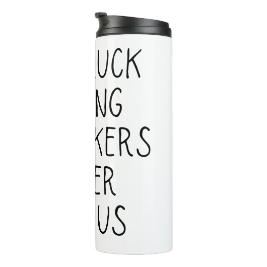 Veel succes bij het vinden van collega's beter dan thermosbeker (Geroteerd rechts)