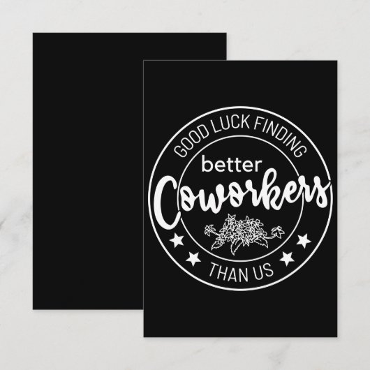 veel succes bij het zoeken naar betere medewerkers notitiekaartje (Voorkant / Achterkant)