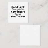 veel succes bij het zoeken naar betere medewerkers vierkante visitekaartje (Voorkant / Achterkant)