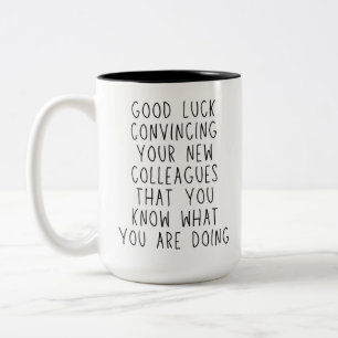 Veel Succes Grappig Weggaand Collega En Werk Beste Tweekleurige Koffiemok