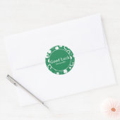 Veel succes Green Shamrock Ronde Sticker (Envelop)