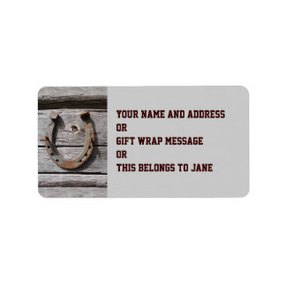 Veel succes Hoefijzer naam cadeau Label Bookplate