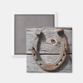 Veel succes Hoefijzer op houten hekmagneet Magneet (Voorkant / Achterkant)