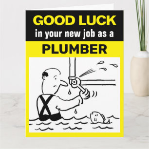 Veel succes in je nieuwe baan als loodgieter kaart