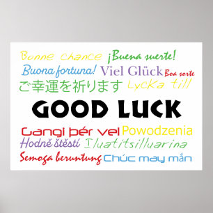 Veel Succes in Veel Talen Kleurrijk  Poster