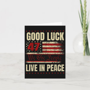 Veel succes in vrede, grappig citaat van Donald Tr Kaart