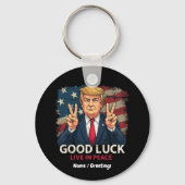 Veel succes, leef in vrede, leuk patriottisch cita sleutelhanger (Voorkant)