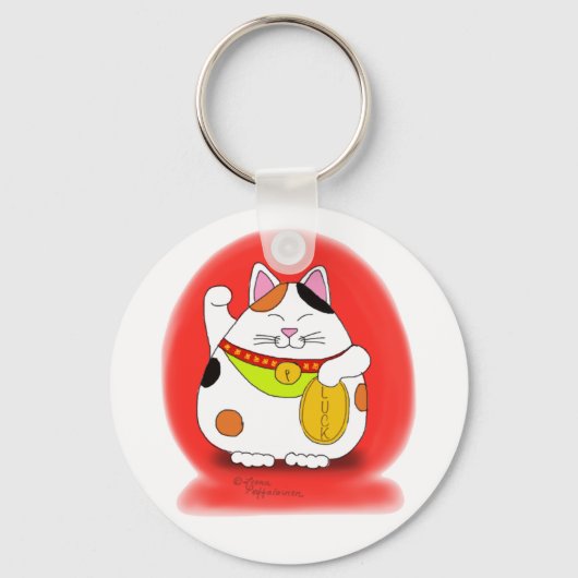 Veel Succes Maneki Neko Sleutelhanger (Voorkant)
