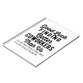 Veel succes met betere medewerkers dan wij notitieboek (Linkerzijde)