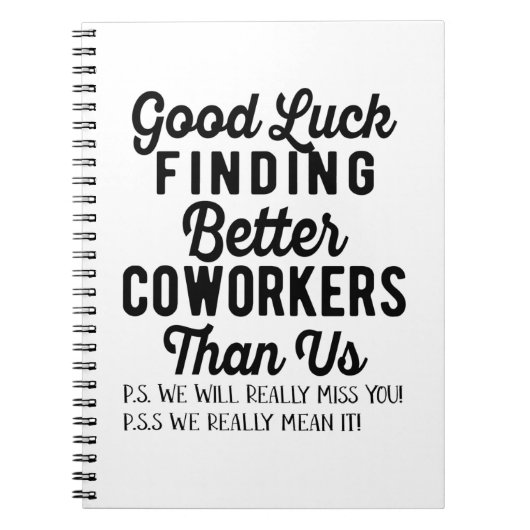 Veel succes met betere medewerkers dan wij notitieboek (Voorkant)